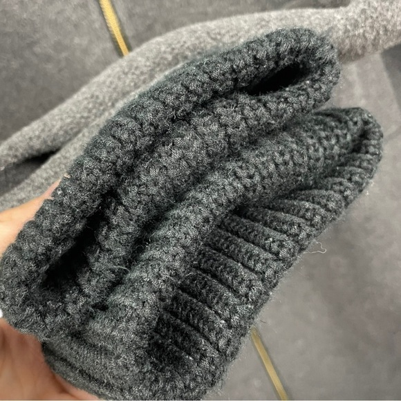 OAK + FORT Dark Grey Wool Blend Ribbed Trim Zip Up Coat Size XS - Picture 6 of 7